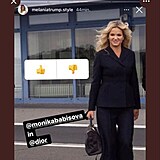 Monika byla pochvlena na instagramovm tu o md Melanie Trump.