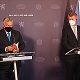 Orbán s Babišem na tiskovce