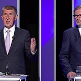 Andrej Babiš a Petr Fiala, dva finalisté předvolební debaty Hledá se premiér na...
