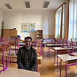 Leoš Mareš se během voleb podíval do své školní třídy.