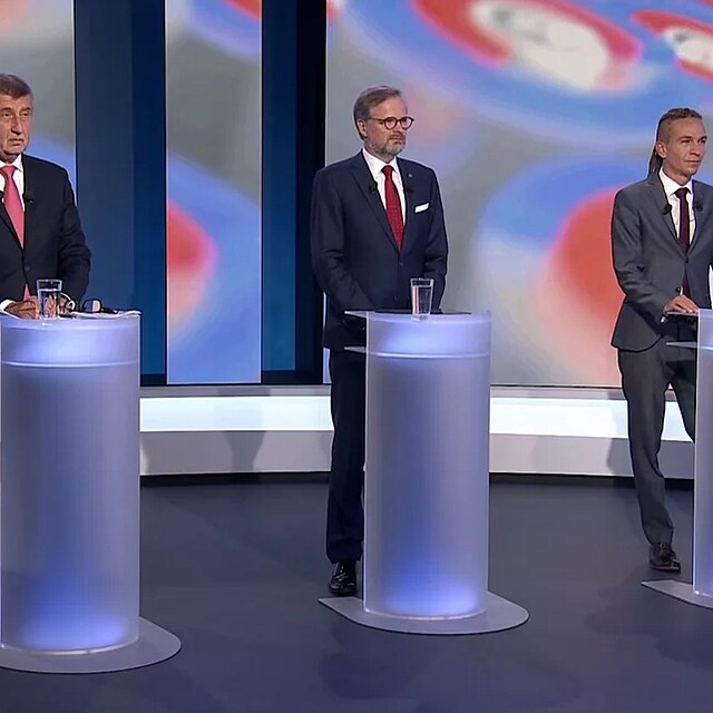 Debata kandidt na premira na TV Nova: Pedseda vldy Andrej Babi (ANO),...