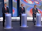 Debata kandidát na premiéra na TV Nova: Pedseda vlády Andrej Babi (ANO),...