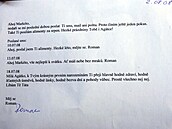Dopis, který ped tinácti lety Roman tolpa poslal své dcei a Markét...