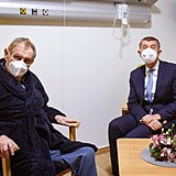Andrej Babiš navštívil v nemocnici Miloše Zemana.