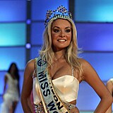 Taťána Gregor Brzobohatá na Miss World v roce 2006 oblékla šaty ve stylu art...