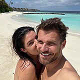 Monika a Leoš Marešovi si užívají na Maledivách.