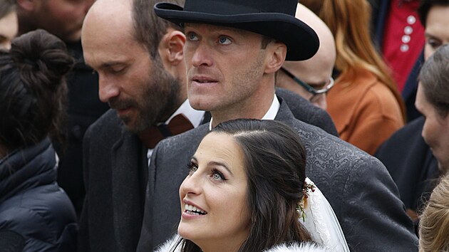 Jakub Vgner s manelkou Claudi si uili pohdkovou svatbu.