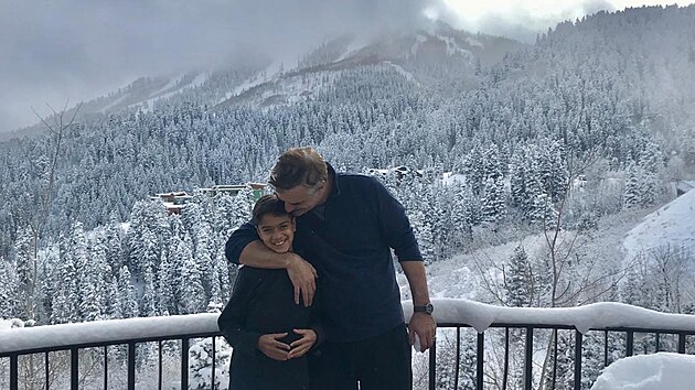 Pan Bo�ský se svým synem.