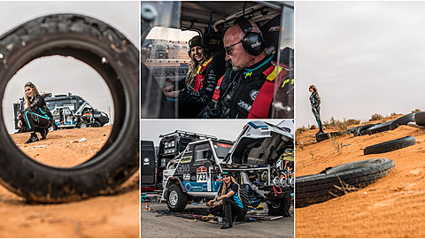 Pózovat s pneumatikami na Dakarské rallye Olga Lounová umí. Osvědčí se i coby...