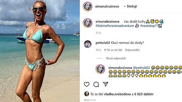 Nevyhovující komentáe Simona Krainová radji smazala, aby si nekazila zaátek...