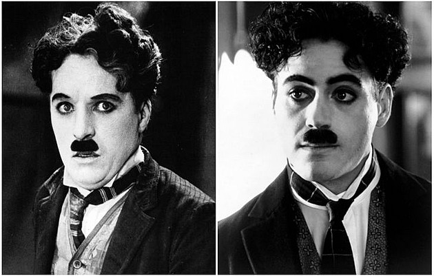 Charles Chaplin and Robert Downey Jr.