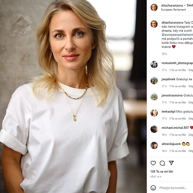 Dita Charanzov si zaloila profil na Instagramu.