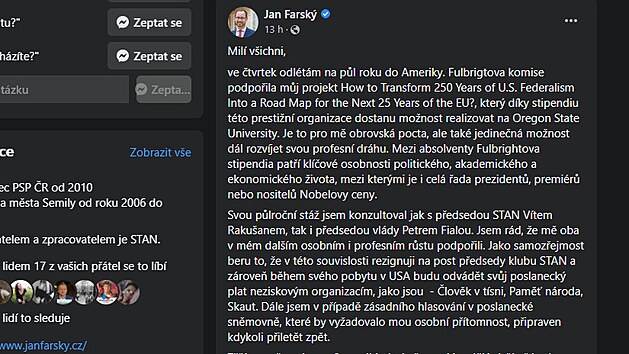 Bude Jan Farský (STAN) poradcem prezidenta?