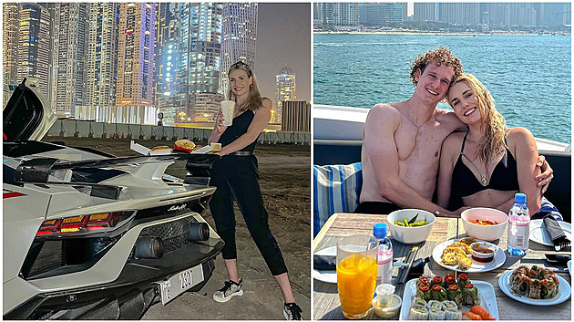 Alex Král si užívá v Dubaji se snoubenkou Markétou.