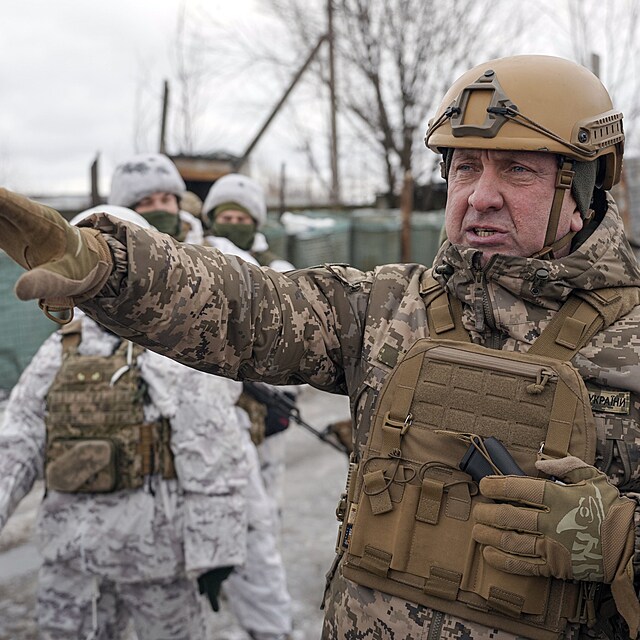 Ukrajinsk vojk na front v Luhansk oblasti.