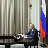 Rusk prezident Vladimir Putin na konferenci s americkm prezidentem Joe Bidenem