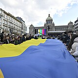 Nedělní demonstrace na podporu Ukrajiny.