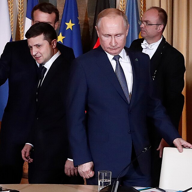 Volodymyr Zelenskyj a Vladimir Putin.