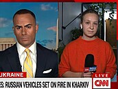 Darja Stomatová v ivém vstupu pro americkou CNN.