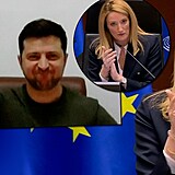 Volodymyr Zelenskyj a jeho projev v Evropskm parlamentu.