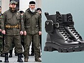Ramzan Kadyrov v botách znaky Prada