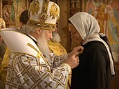 Svtlana Poljaková s patriarchou Kirillem