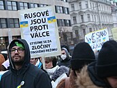 Demonstrace na podporu Ukrajiny na Václavském námstí