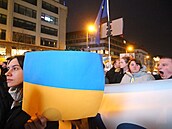 Demonstrace na podporu Ukrajiny na Václavském námstí: K pítomným promluvil i...