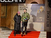 Premiéra snímku Betlémské svtlo v praské Lucern: Tereza Ramba s manelem...