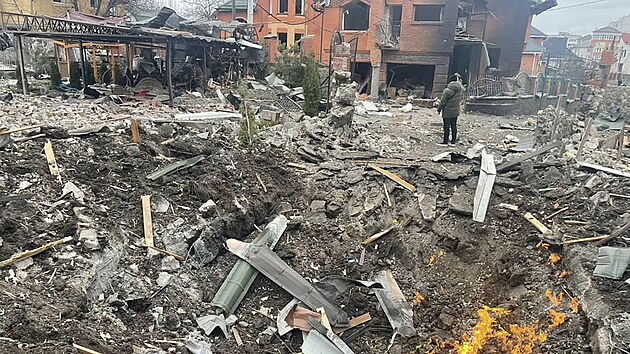 Hlubok jma po vbuchu rusk rakety v Bl Cerkvi v Kyjevsk oblasti