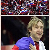 Krasobruslař Jevgenij Pljuščenko je velkým podporovatelem Vladimira Putina....
