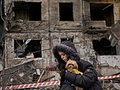 Vybombardované bloky byt v Kyjev.
