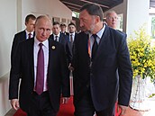 Oleg Dripaska s Vladimirem Putinem