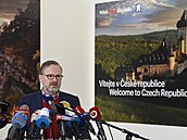 Petr Fiala po návratu do Prahy