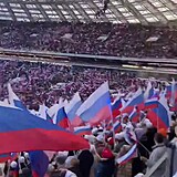 Jevgenij Pljuščenko nechyběl na moskevském stadionu Lužniki, kde měl projev...