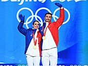 Krasobruslaka Gabriella Papadakisová se svým partnerem Guillaumem Cizeronem