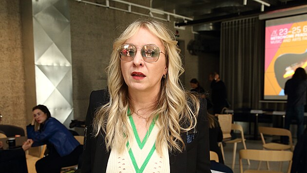 Kate�ina �birková p�i�la na tiskovou konferenci k festivalu Metronome Prague.