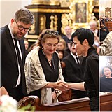 Eva Holubov na pohbu Medy Mldkov.