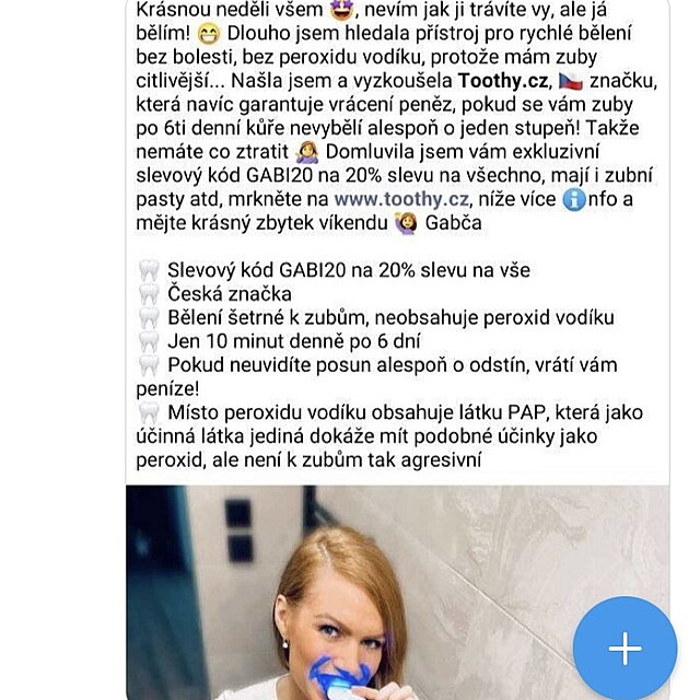 Gabriela Soukalov a jej post.