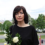 Na pohřeb Josefa Abrháma dorazila herečka Daniela Šinkorová.