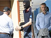 Obvinní Petr Hlubuek a Michal Redl v rukou policie. Zakaría Nemrah je...
