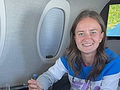 Barbora Krejíková v soukromém letadle ocenila vydatnou snídani.