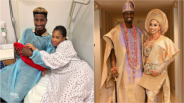 Ped rokem se brali na pompézní nigerijské svatb, te slávista Peter Olayinka s modelkou a herekou Yetunde pivítali na svt dceru.