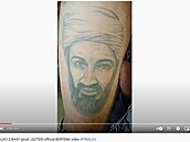 Tetování Usámy bin Ládina, které se objevuje v klipu Lea Beránka.