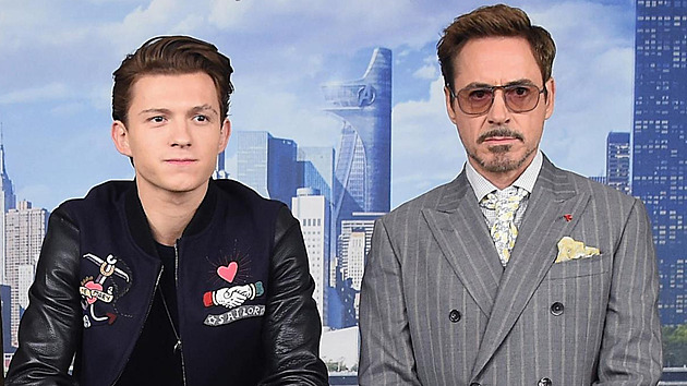 Tom Holland a Robert Downey Jr.