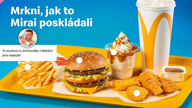 Speciální menu? Hambá s hranolkama. Fakt objev.