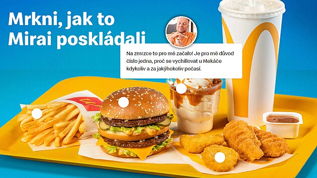 Menu je skuten nadupané. Obsahuje prakticky vechno, co McDonalds nabízí.