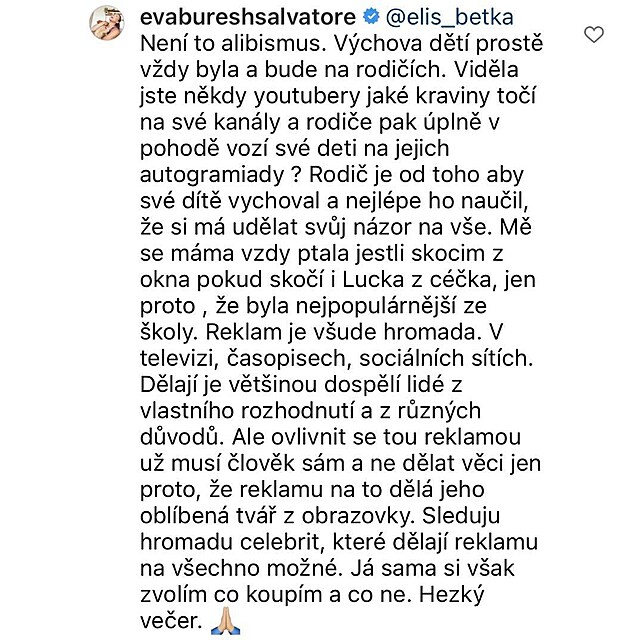 Eva Bureov se Pemka zastala v komentch.