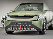 koda pedstavila sedmimístné SUV Vision 7S i nové logo znaky.