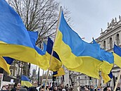 Protest na podporu Ukrajiny.